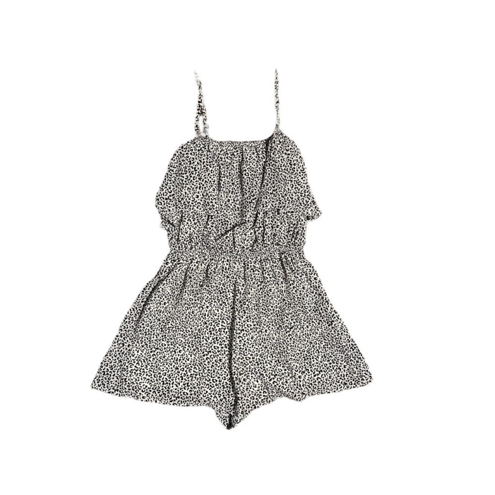 Pants Store Black and White Leopard Print Romper Size Small